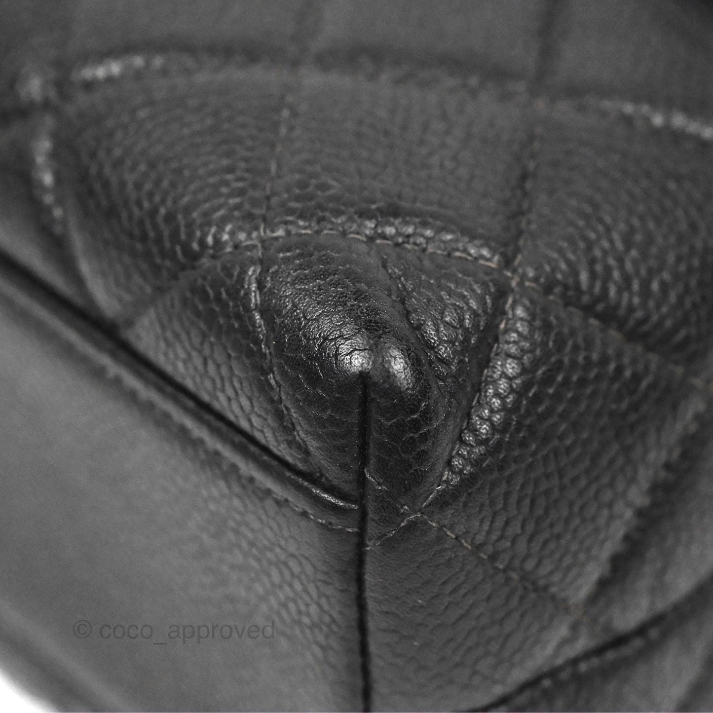 Chanel Vintage Kelly Quilted Flap Bag Black Caviar 24K Gold Hardware