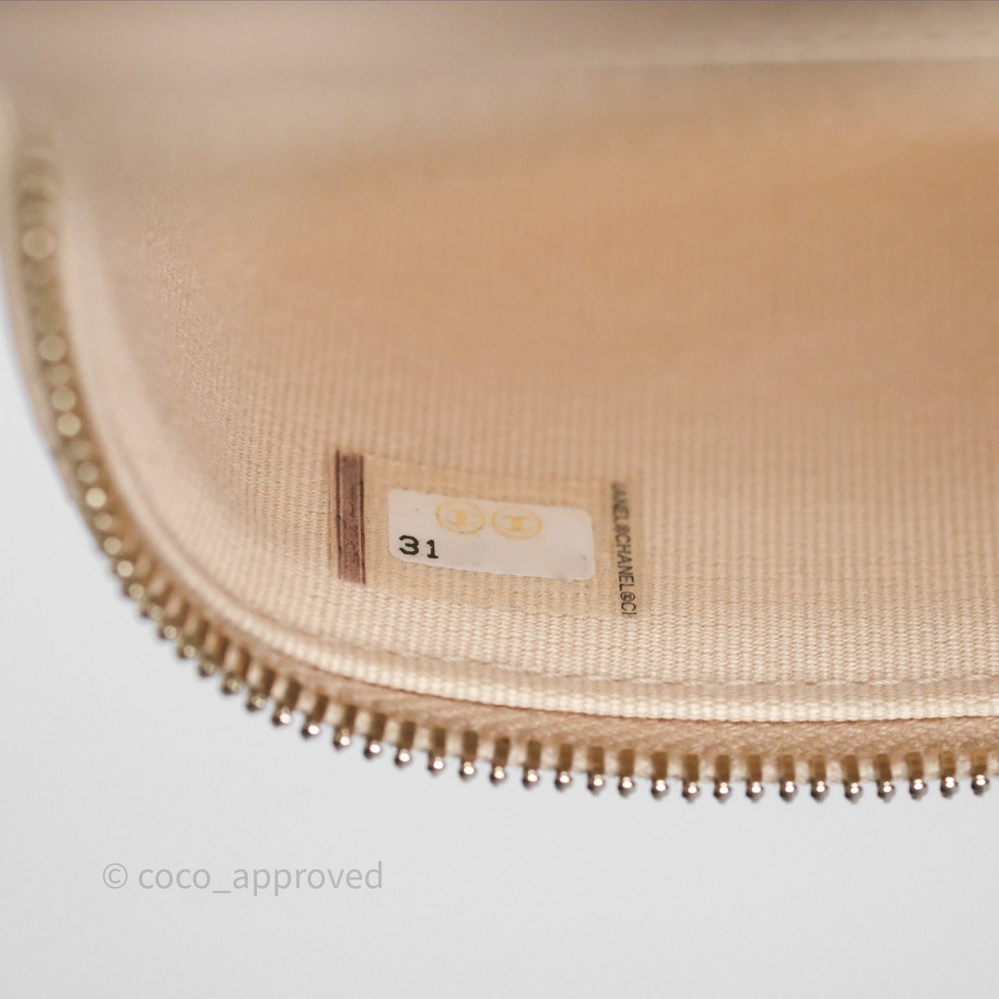 Chanel Mini Vanity With CC Chain Beige Caviar Gold Hardware