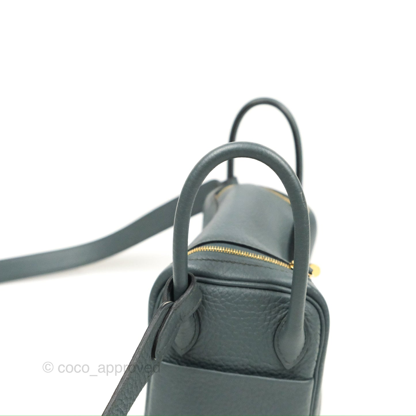 Hermès Mini Lindy 20 Bleu Orage Clemence Gold Hardware