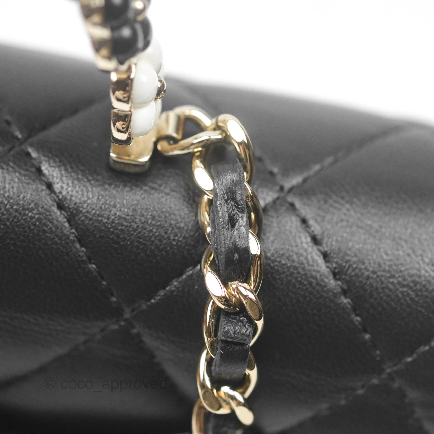 Chanel Camellia Handle WOC with Chain Black Lambskin 23K