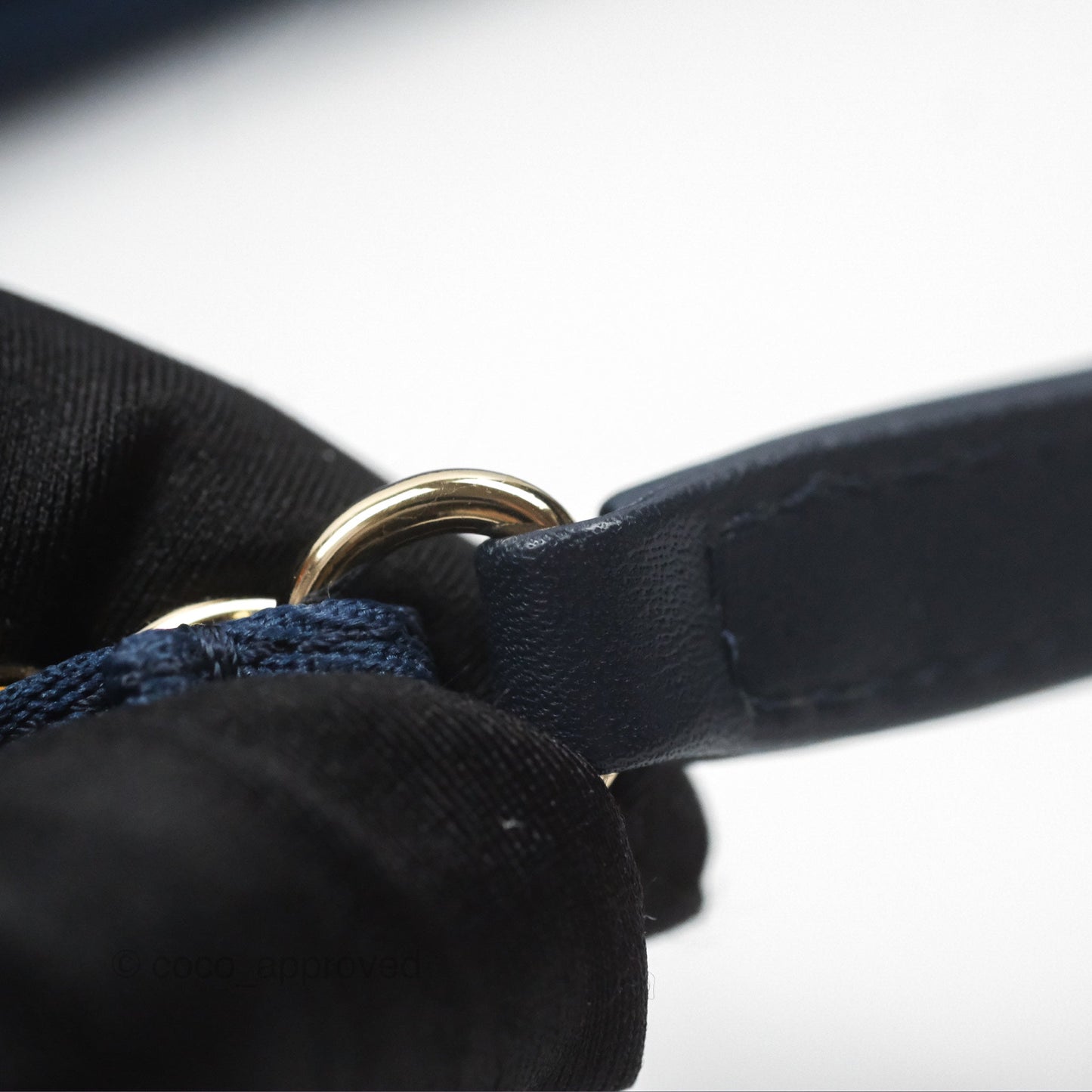 Chanel Medium Deauville Navy Canvas Gold Hardware