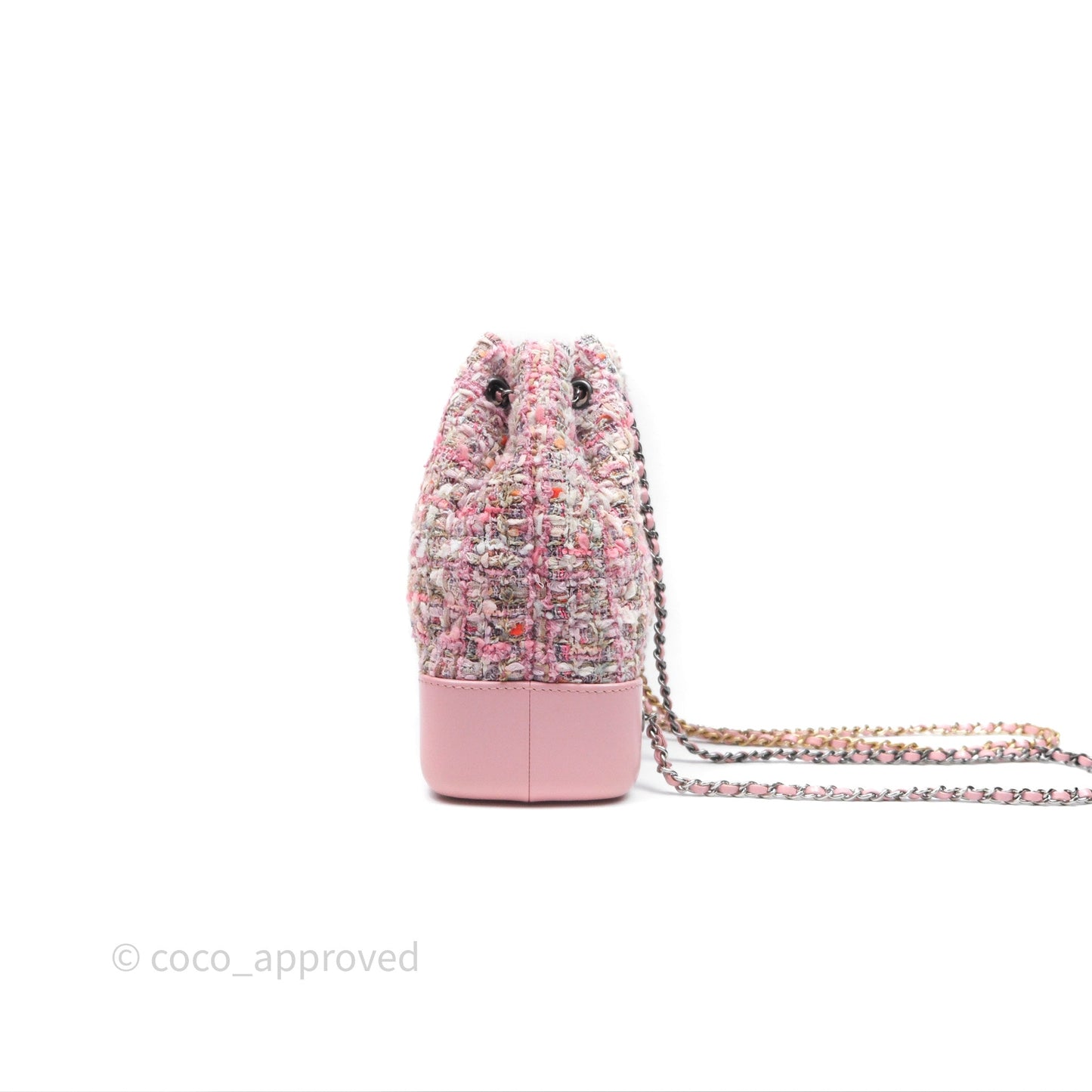 Chanel Gabrielle Small Backpack Pink Tweed Aged Calfskin