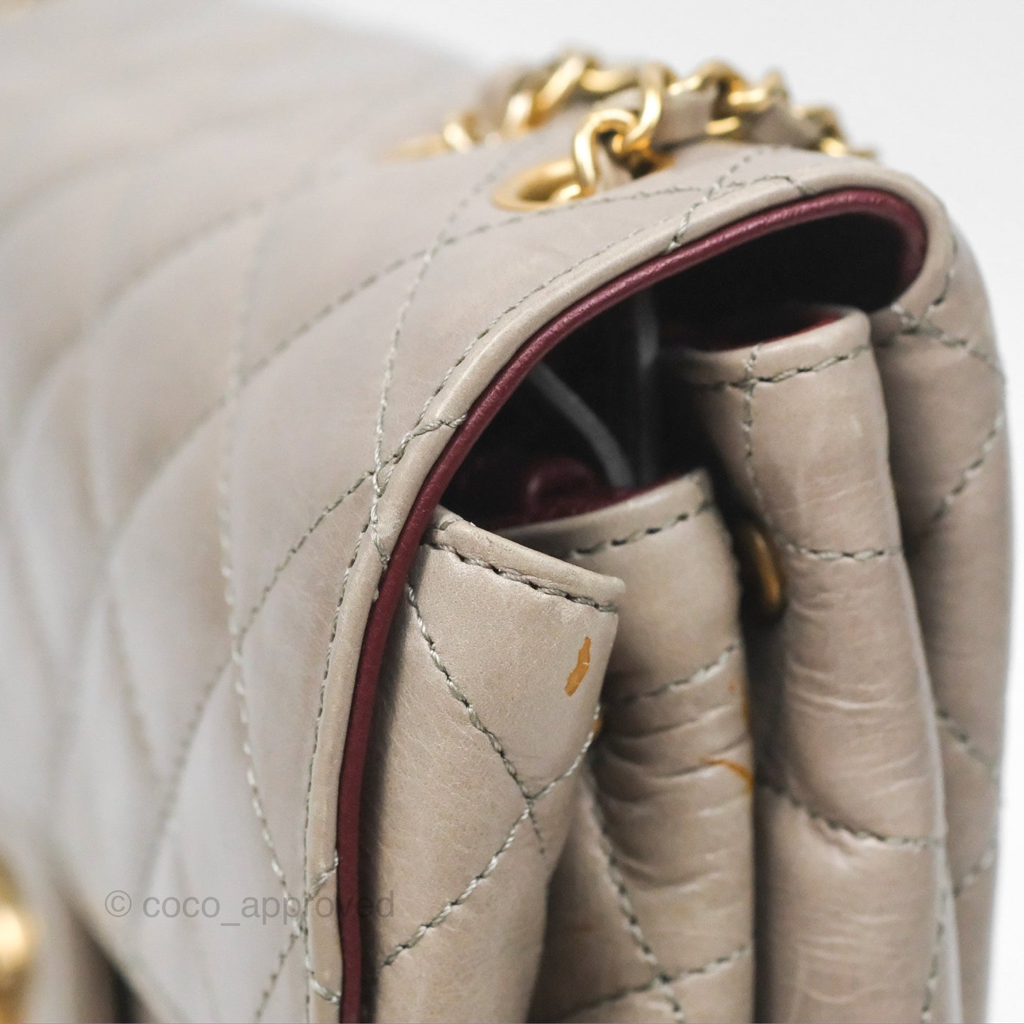 Chanel Accordion Flap Bag Taupe Crinkled Glazed Calfskin