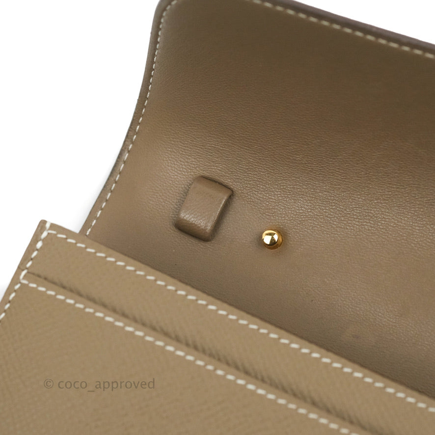 Hermès Constance Long To Go Wallet Etoupe Epsom Gold Hardware