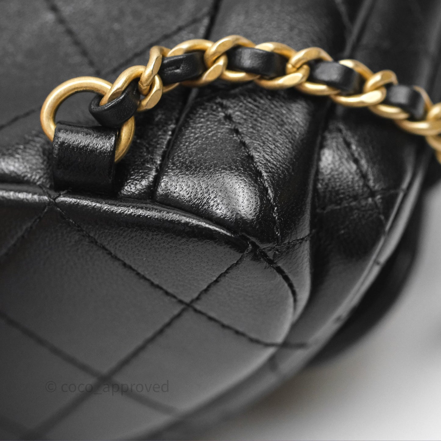 Chanel Double Pocket Black Lambskin Gold Hardware
