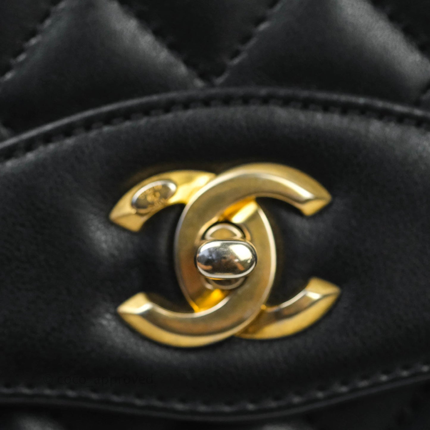 Chanel Coco Vintage Flap Bag Black Lambskin Aged Gold Hardware