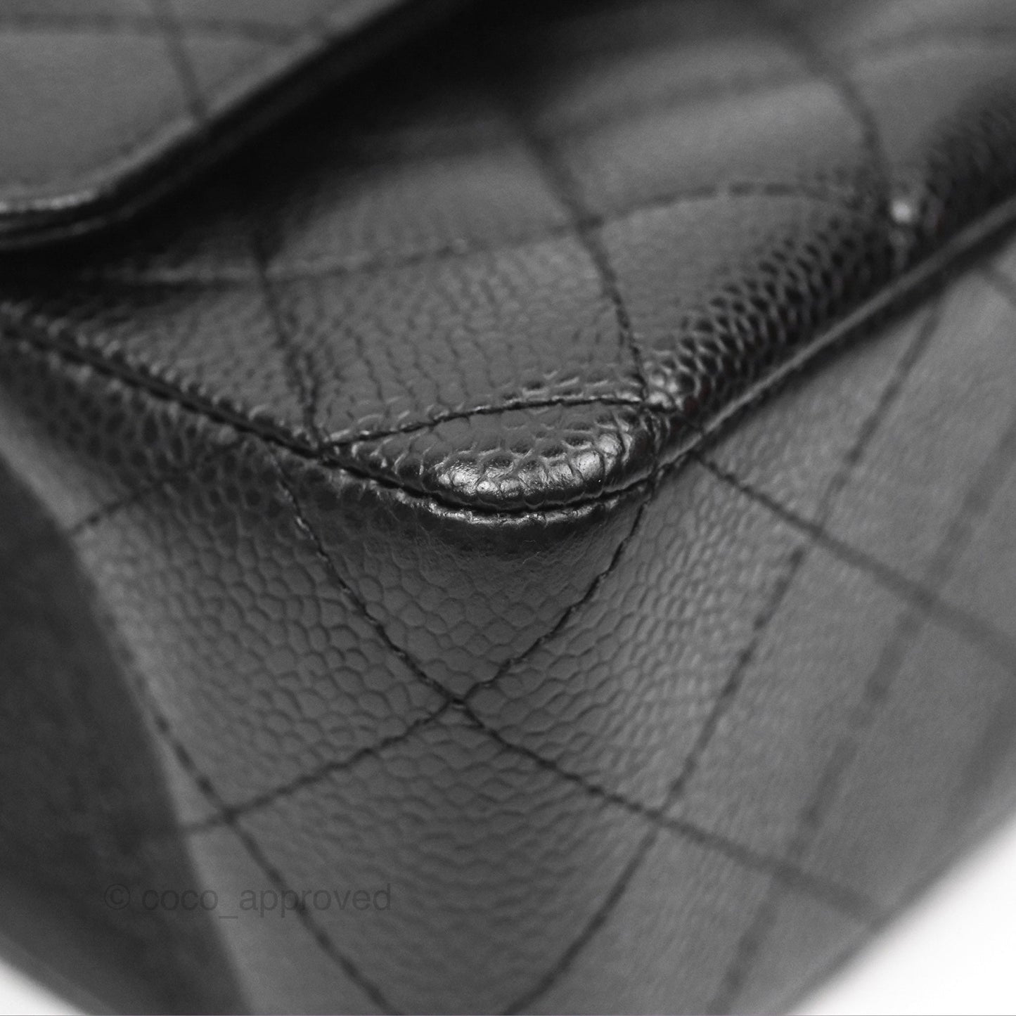 Chanel Classic M/L Medium Flap Quilted Black Caviar Silver Hardware