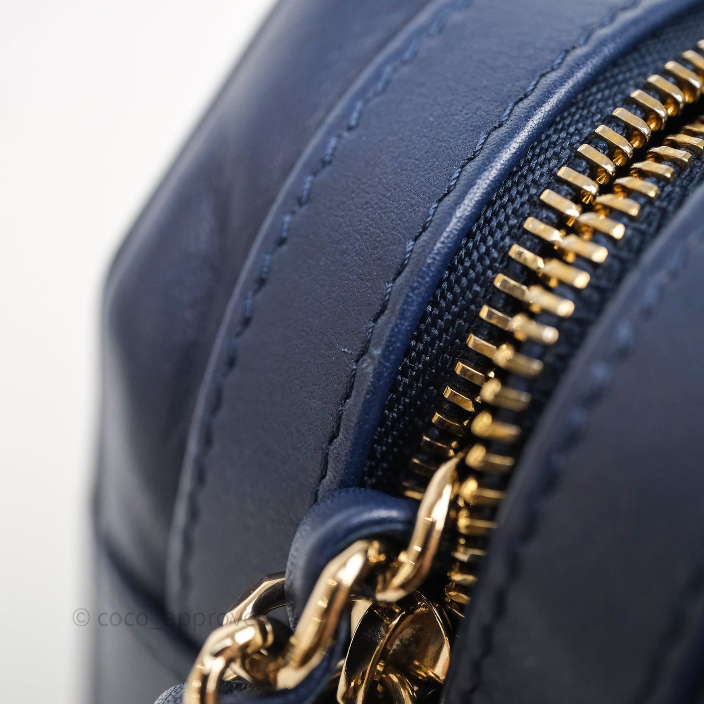 Chanel CC Octagon Camera Case Lambskin Navy Gold Hardware