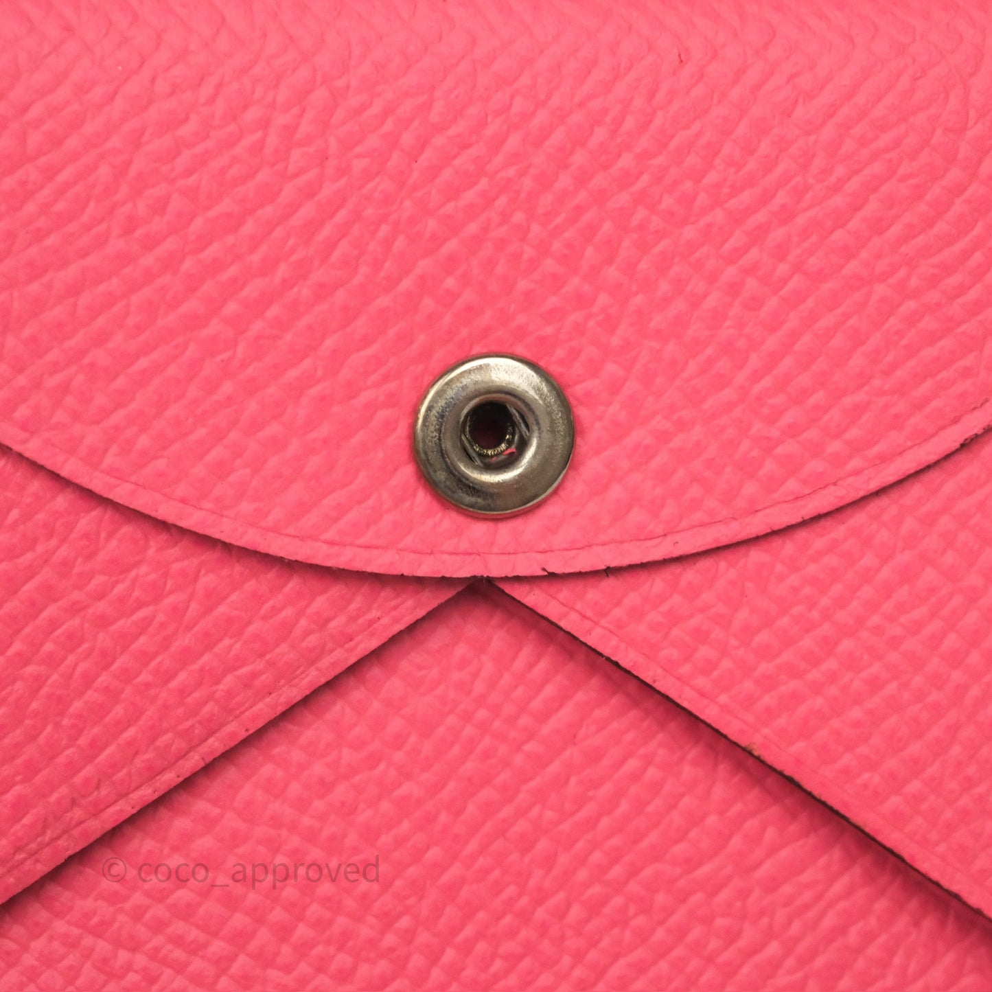 Hermès Calvi Card Holder Rose Azalee 8W Epsom Palladium Hardware