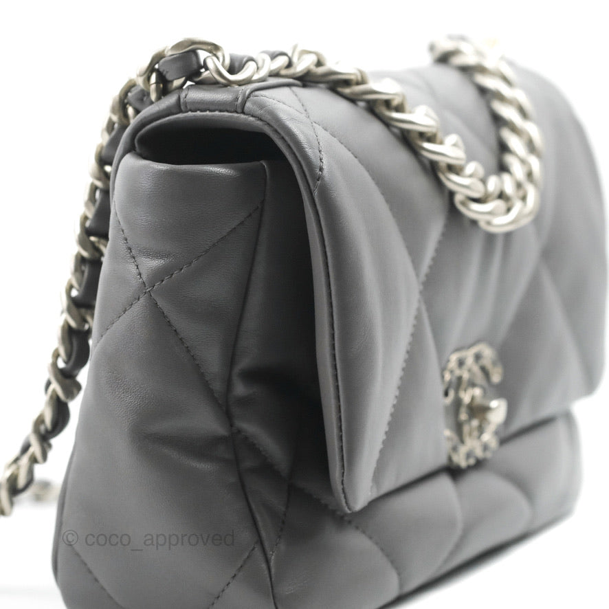 Chanel 19 Small Dark Grey Lambskin Mixed Hardware