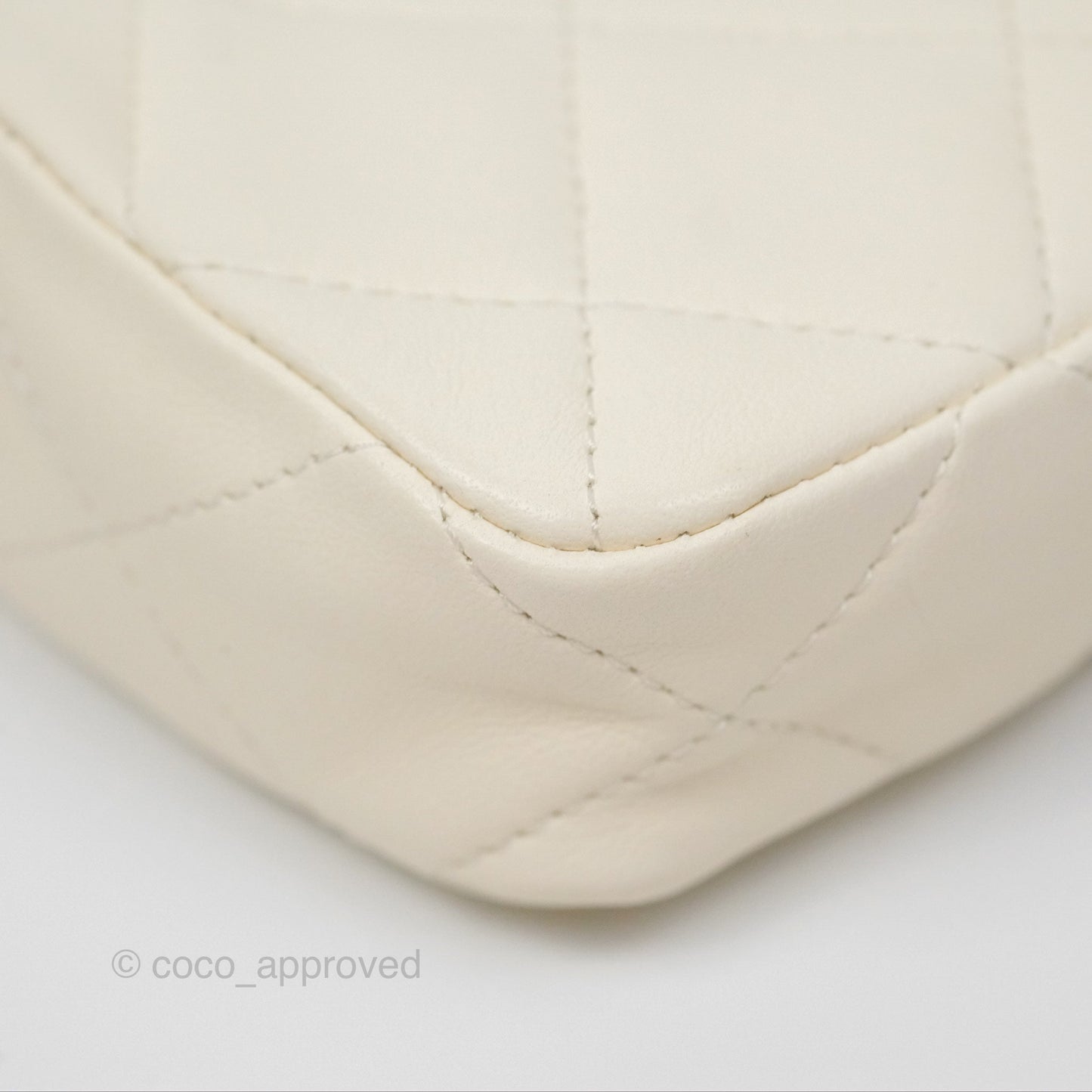 Chanel Mini Square Clutch with Chain Ivory Lambskin Gold Hardware 22C
