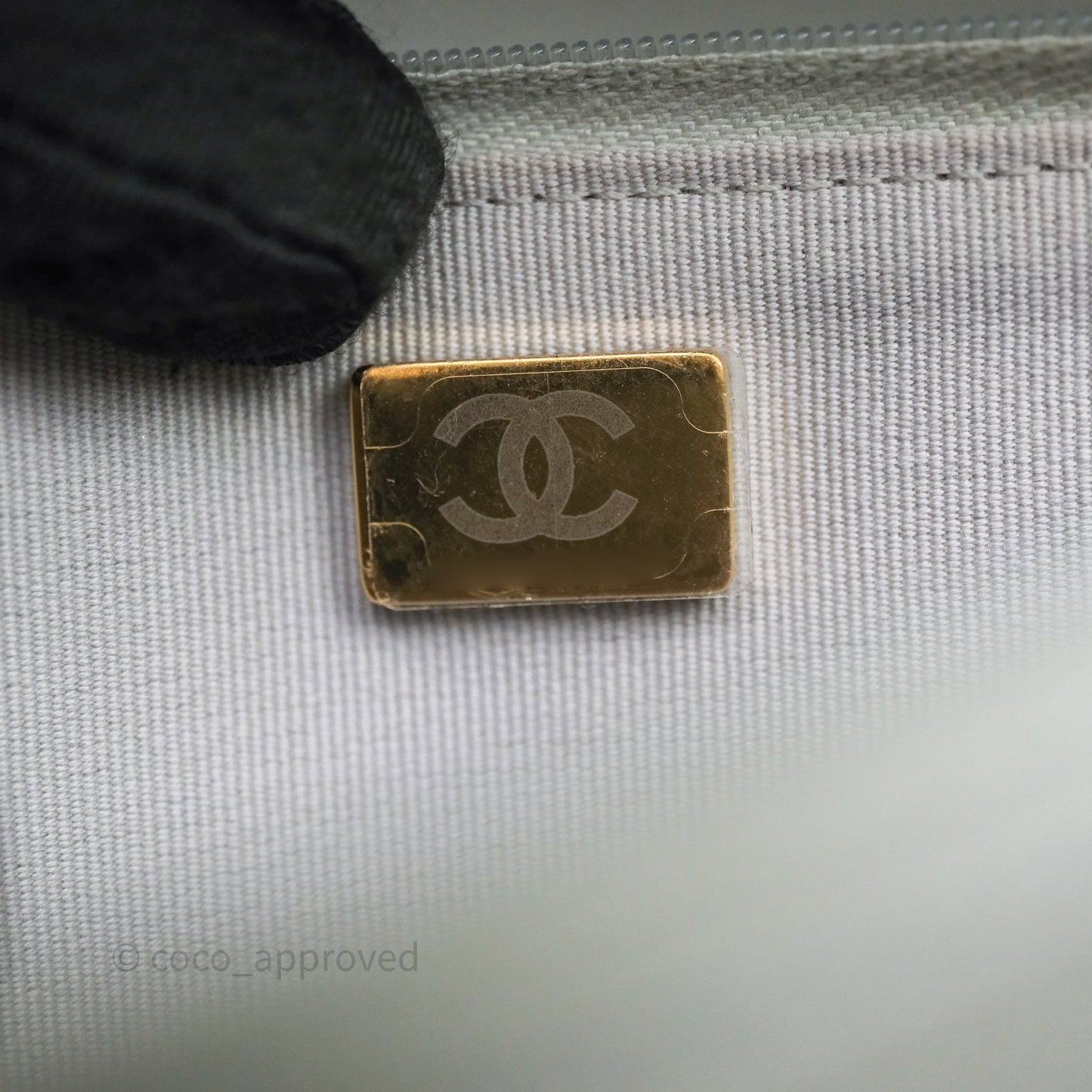 Chanel Classic Quilted Wallet on Chain WOC Grey Lambskin Gold Hardware