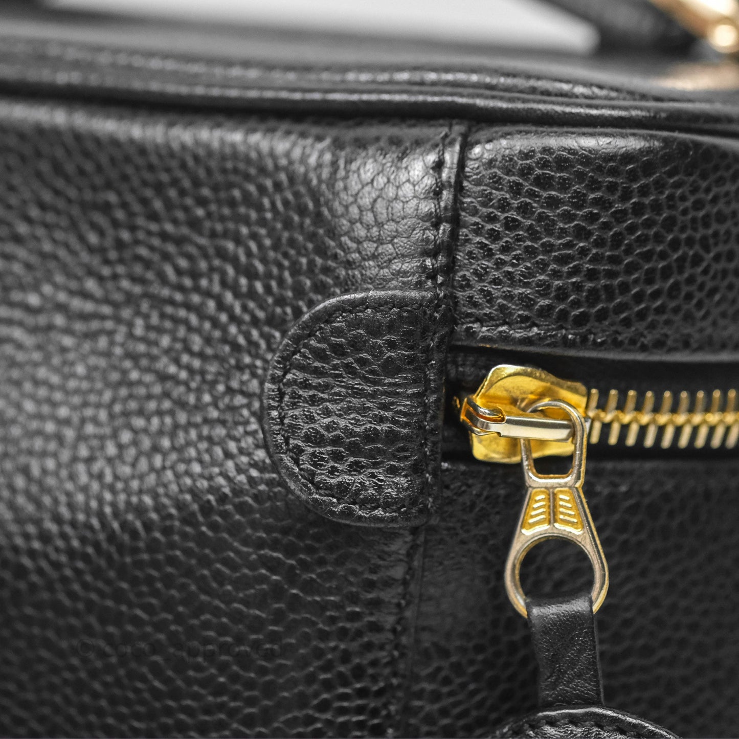Chanel Vintage Vanity Case Black Caviar Gold Hardware