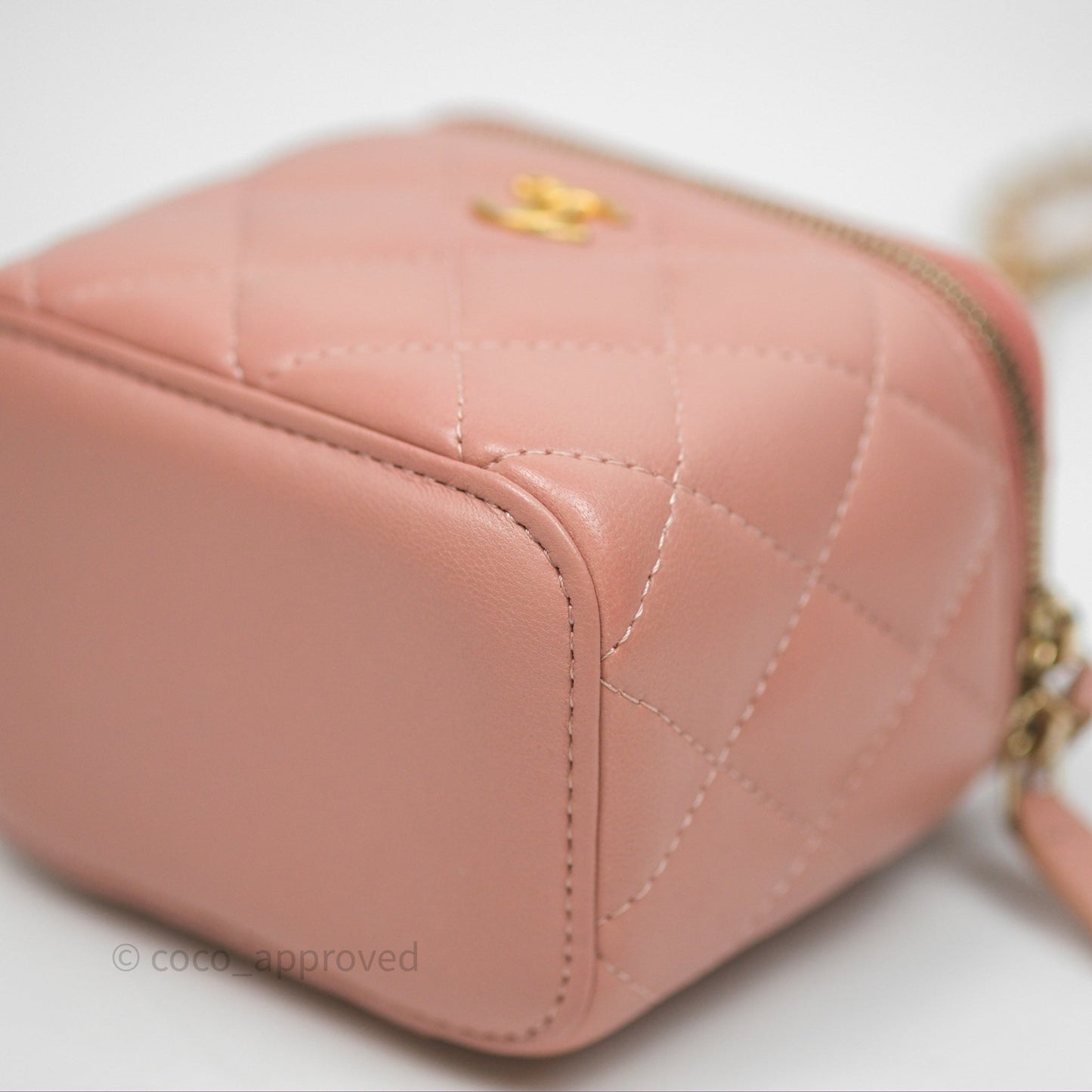 Chanel Mini Pearl Crush Vanity With Chain Pink Gold Hardware