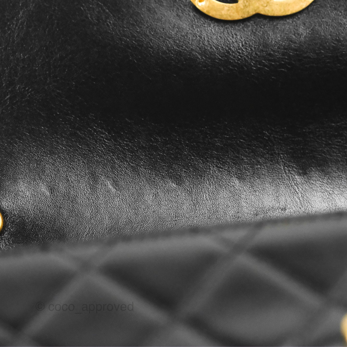 Chanel Mini Diana Flap Bag Black Calfskin Aged Gold Hardware 21B