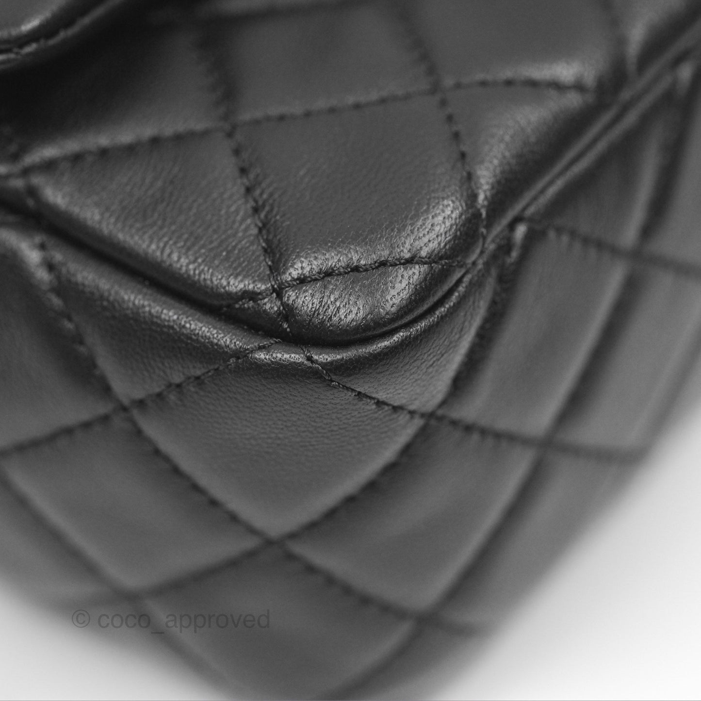 Chanel Pearl Crush Mini Rectangular Quilted Black Lambskin Aged Gold Hardware