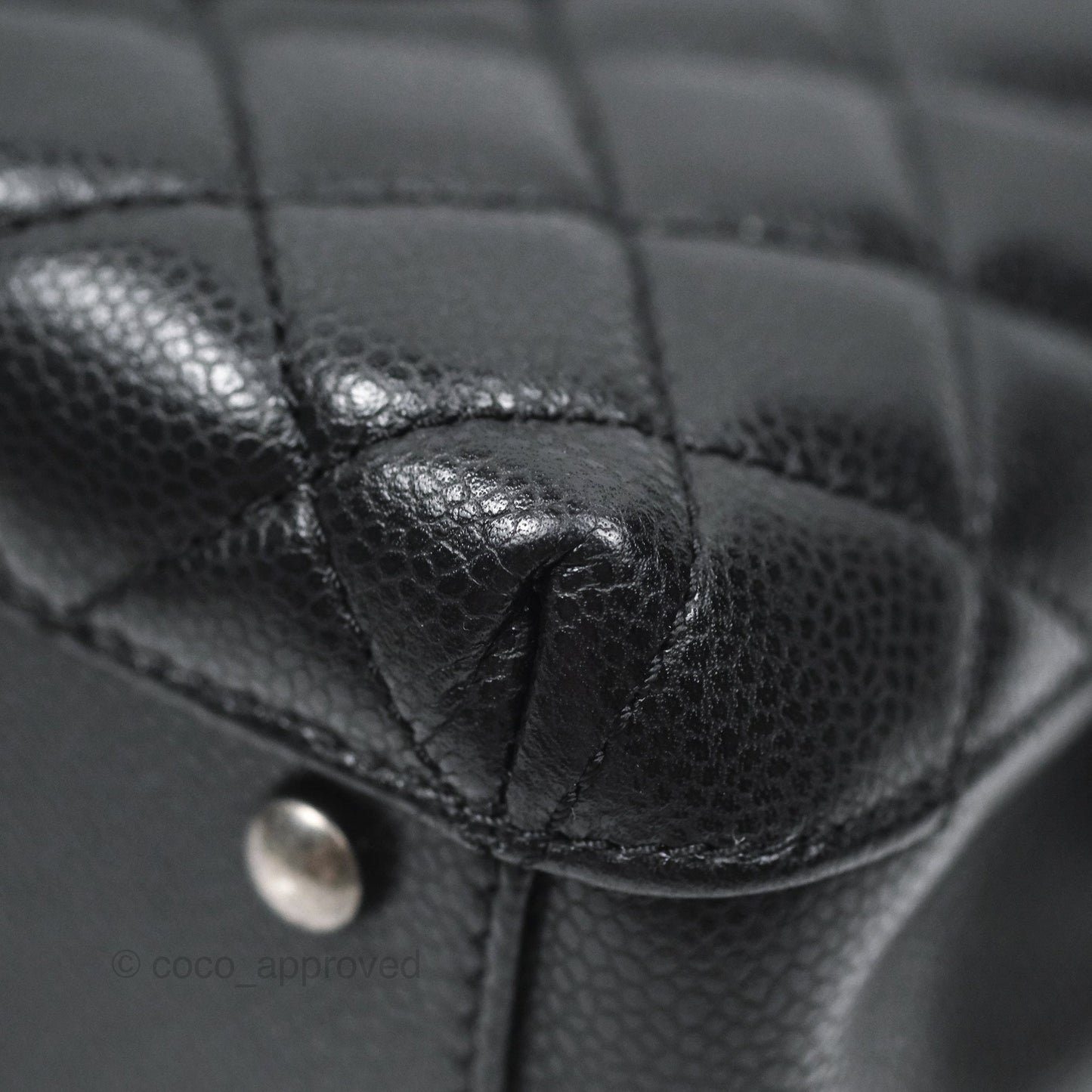 Chanel Quilted Small City Shopping Bag Black Caviar Ruthenium Hardware
