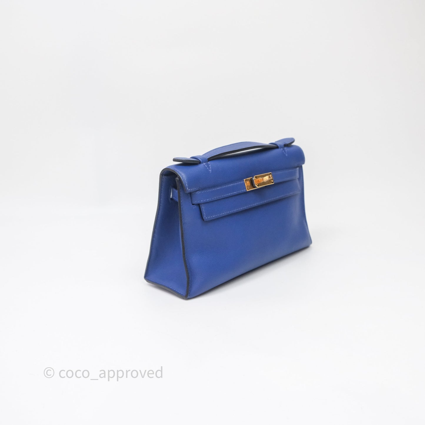 Hermès Kelly Pochette Clutch Electric Blue Swift Gold Hardware