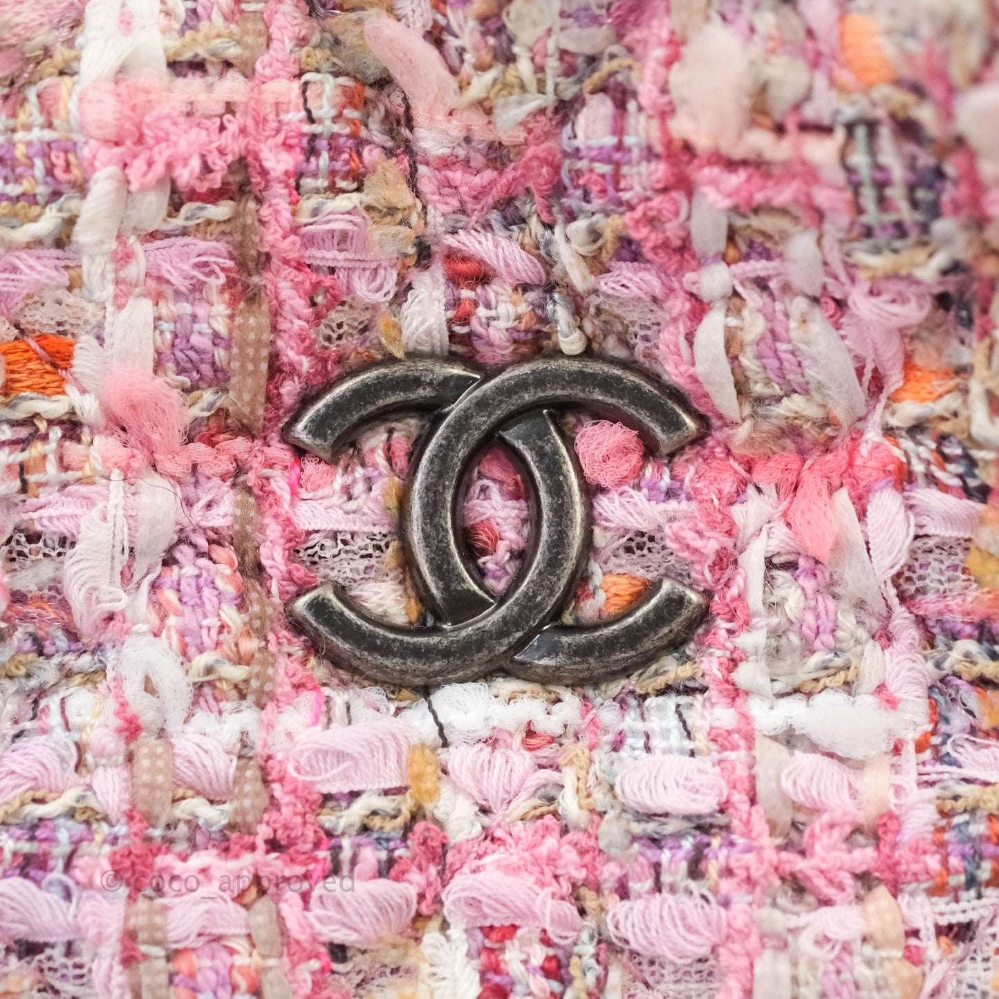 Chanel Gabrielle Small Backpack Pink Tweed Aged Calfskin