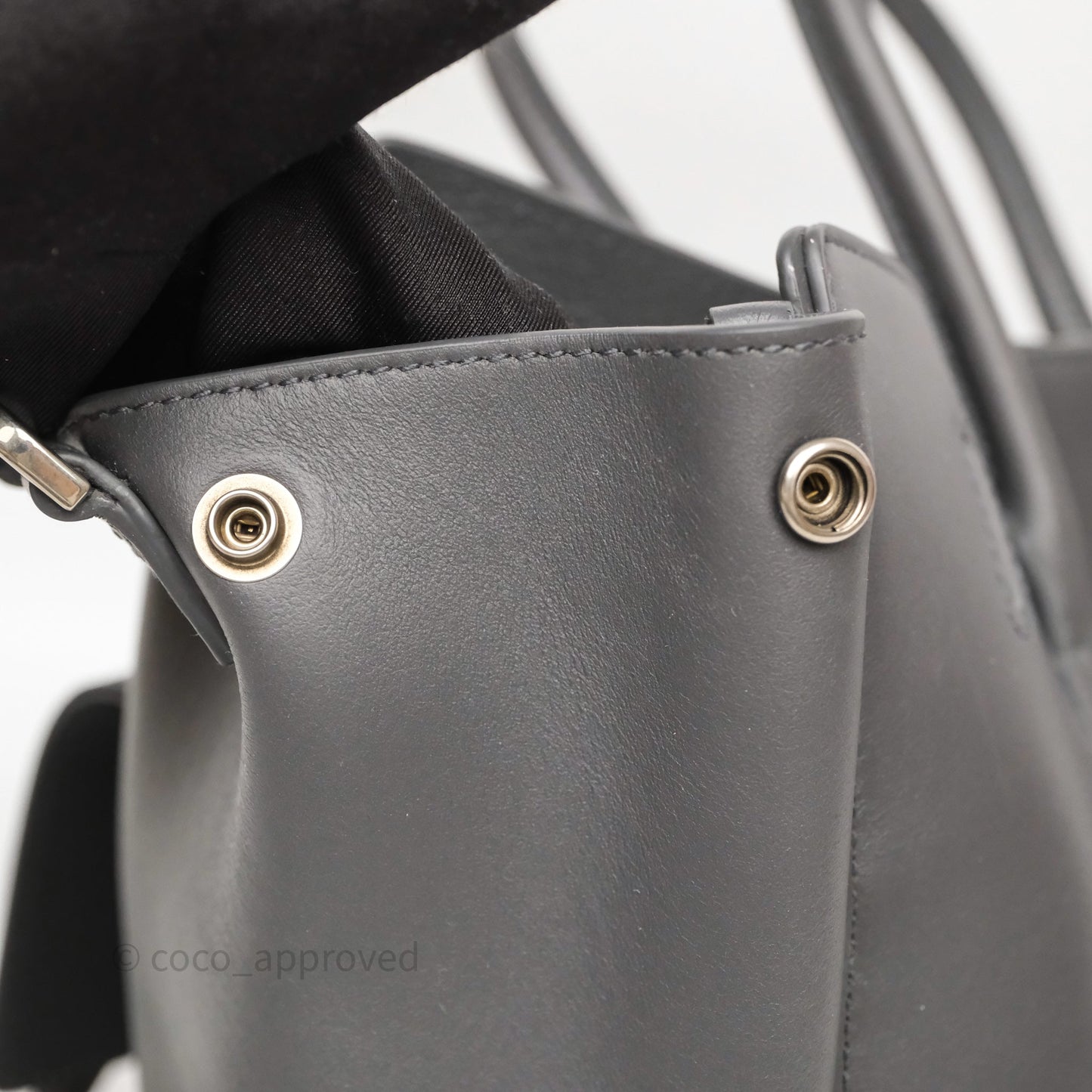Balenciaga Small Bel Air Carry All Bag Grey Calfskin Silver Hardware