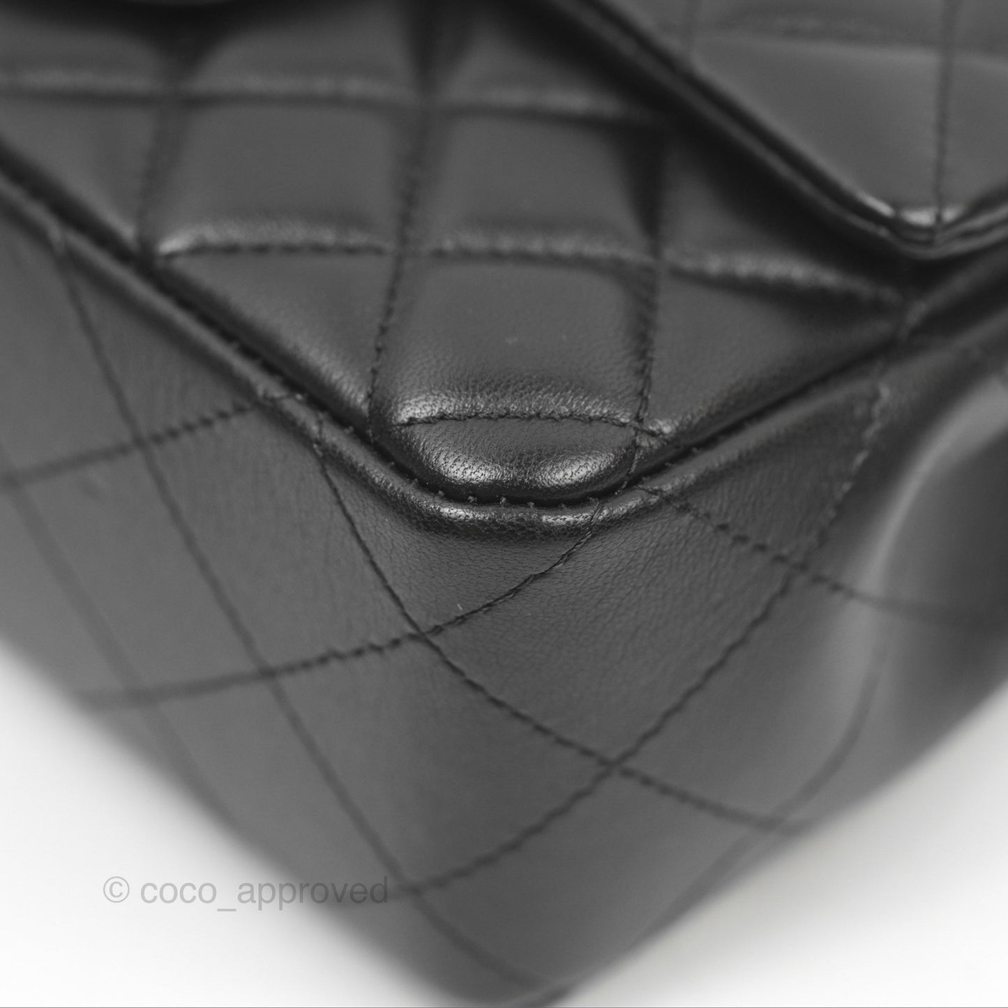 Chanel Quilted Mini Rectangular Black Lambskin Gold Hardware