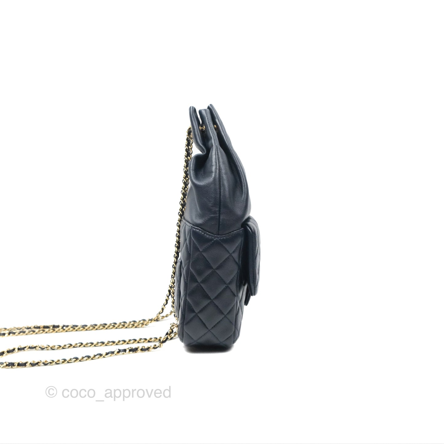 Chanel Small Seoul Backpack Navy Lambskin Gold Hardware