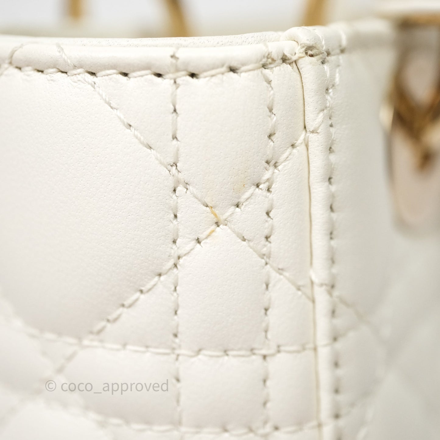 Christian Dior Small My ABCDior Lady Dior Bag White Cannage Lambskin Gold Hardware