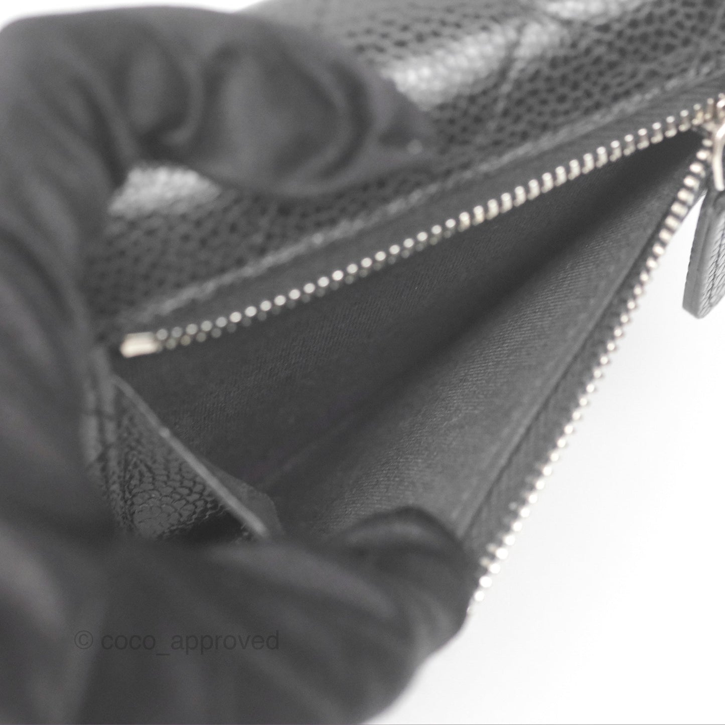 Chanel Classic Short Flap Wallet Black Caviar Silver Hardware