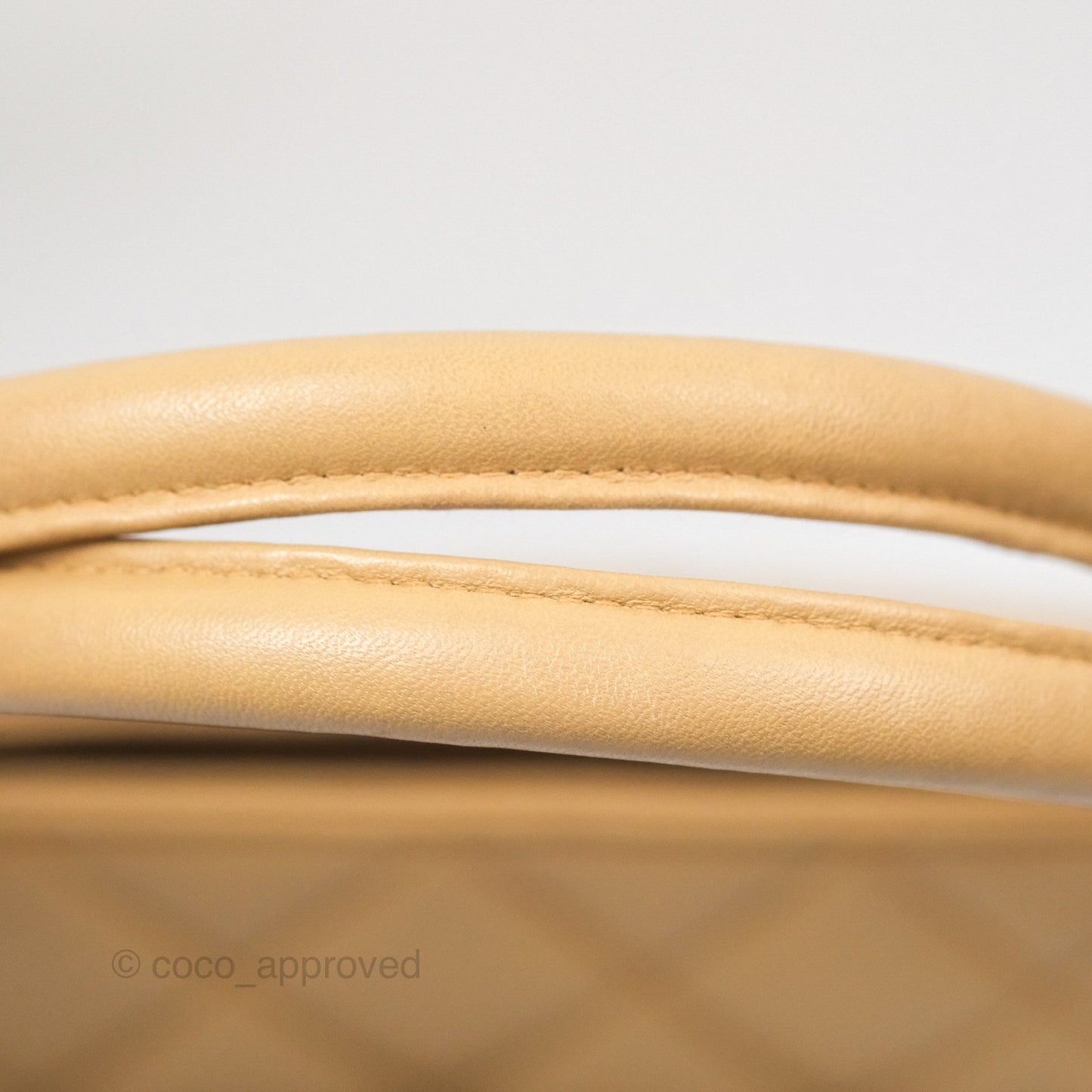 Chanel Vintage Medallion CC Beige Lambskin Tote Bag Gold Hardware