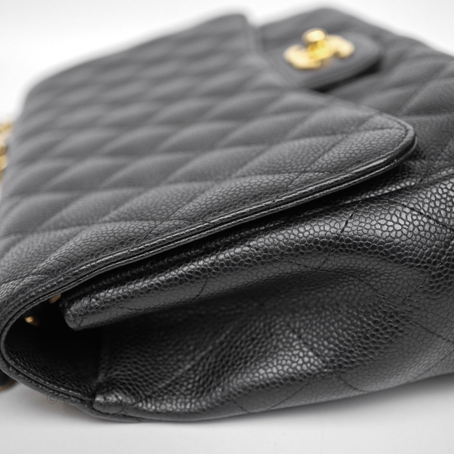 Chanel Jumbo Single Flap Black Caviar Gold Hardware⁣⁣