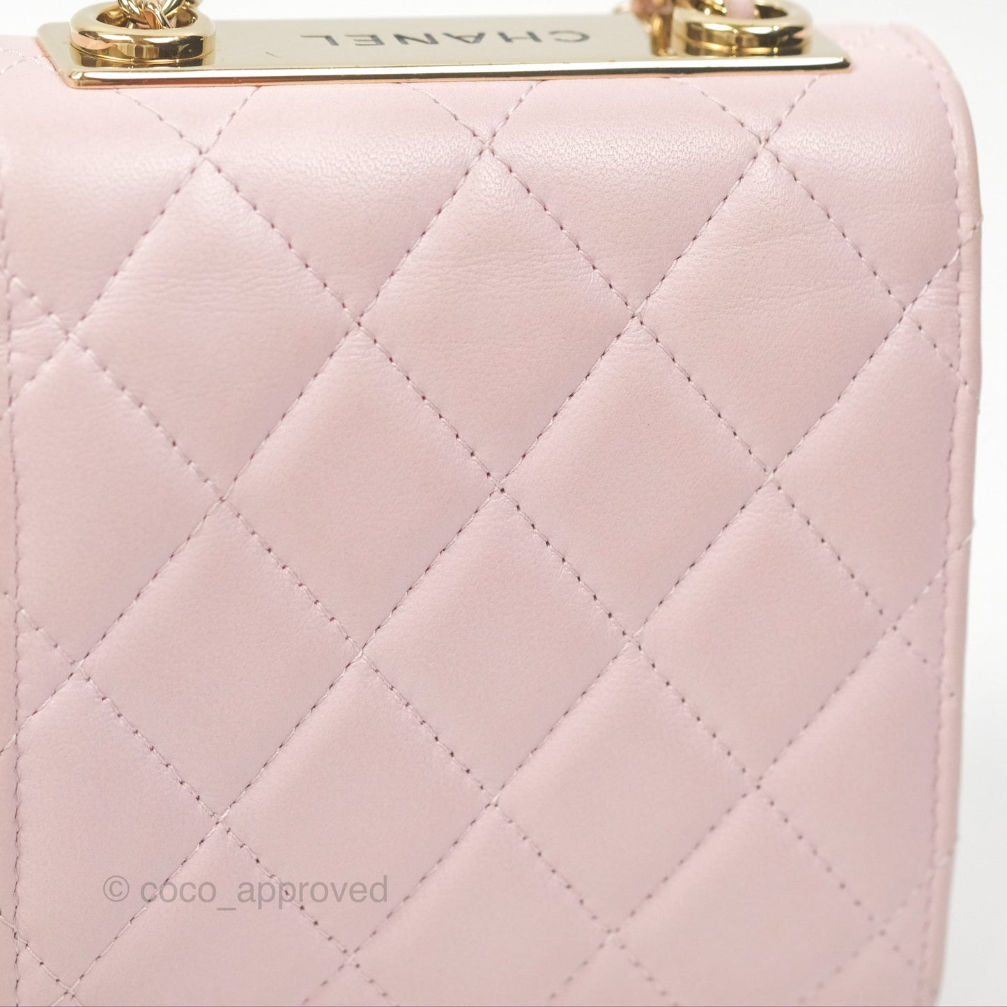 Chanel Mini Quilted Trendy CC Clutch With Chain Lilac Rose Clair Lambskin Gold Hardware