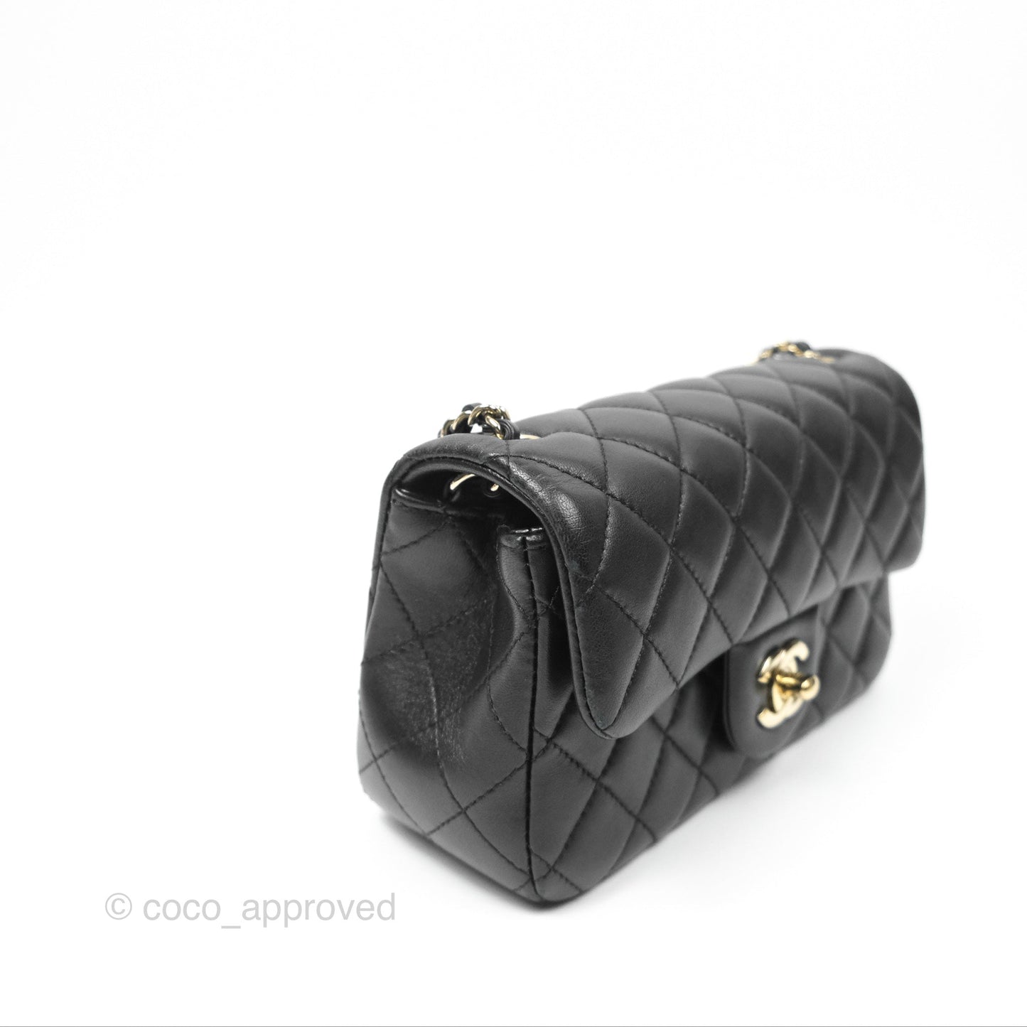 Chanel Ball Crush Mini Rectangular Black Lambskin Gold Hardware 23C