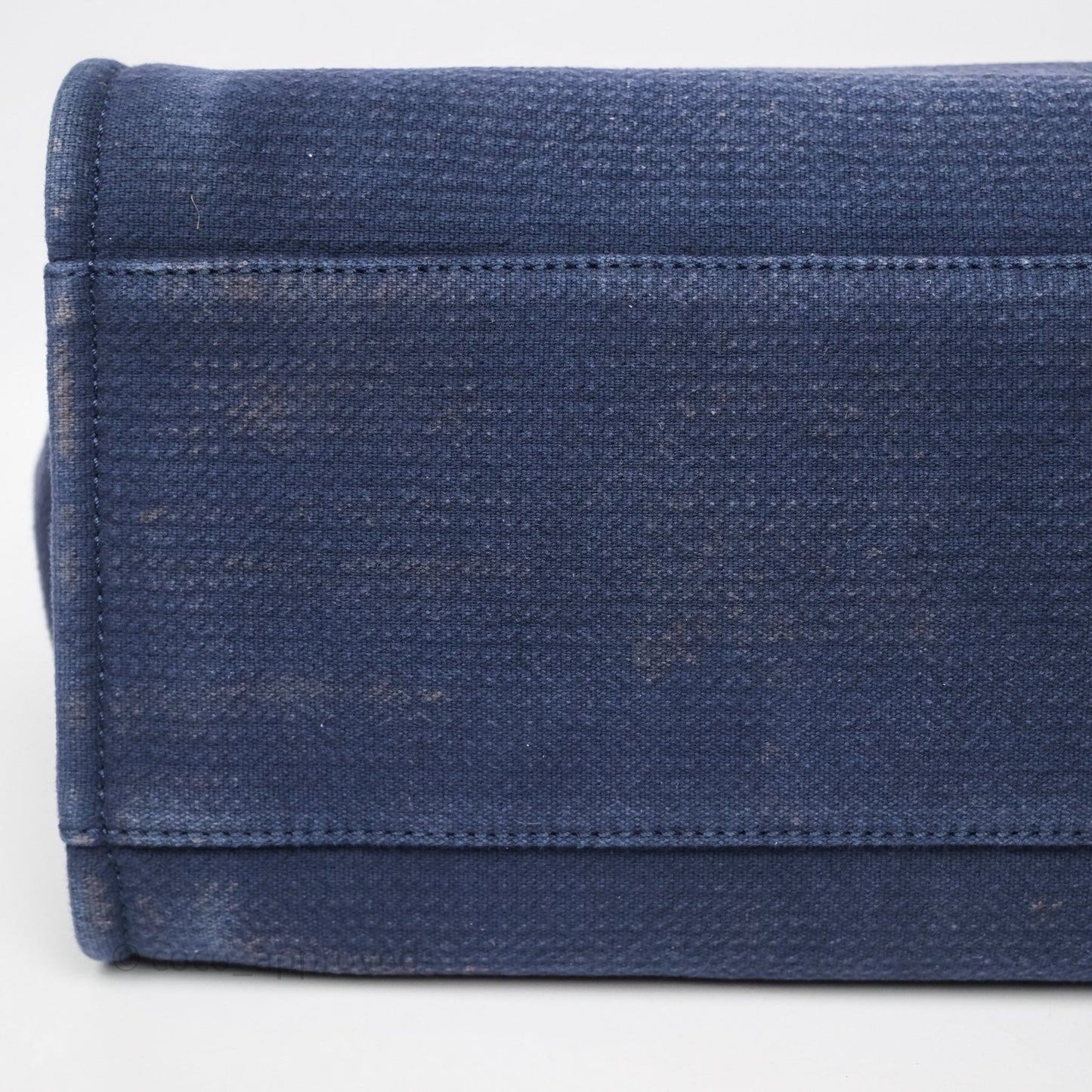 Chanel Large Deauville Navy Canvas Silver Hardware