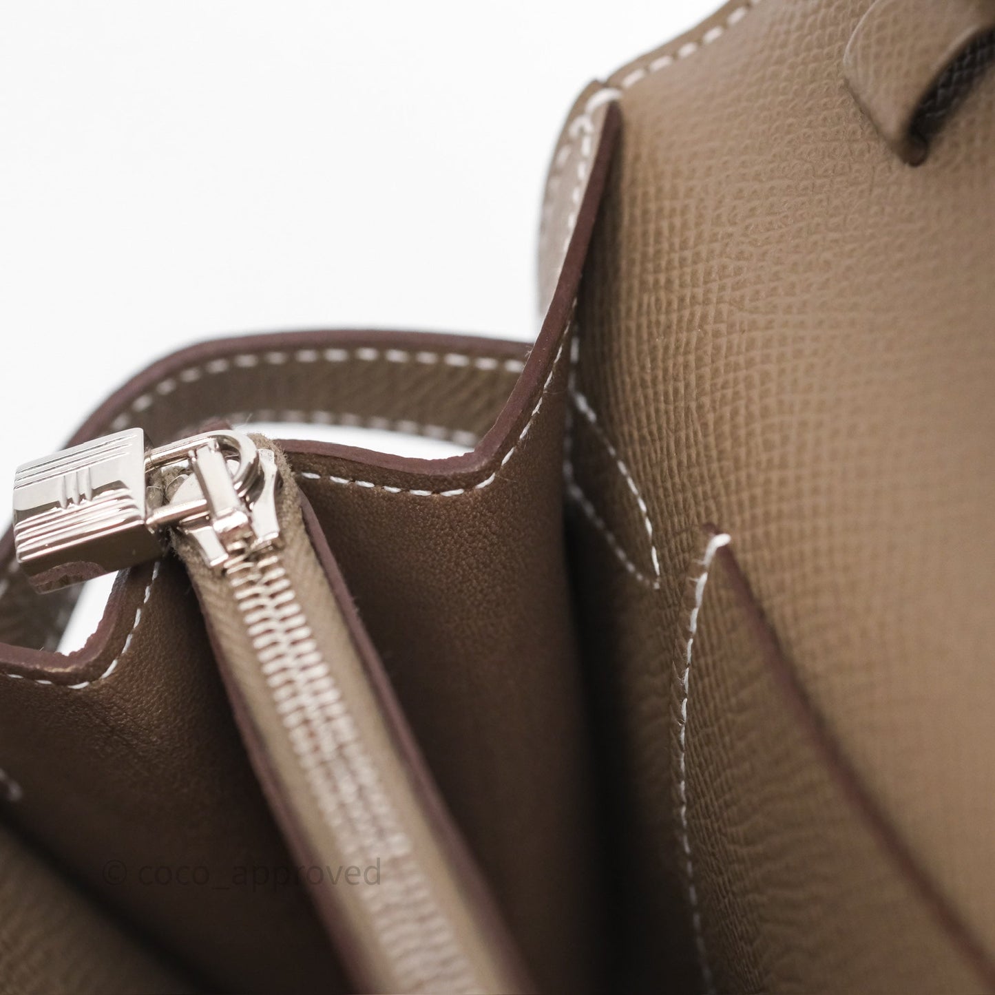 Hermès Kelly To Go Wallet Etoupe 18 Epsom Palladium Hardware