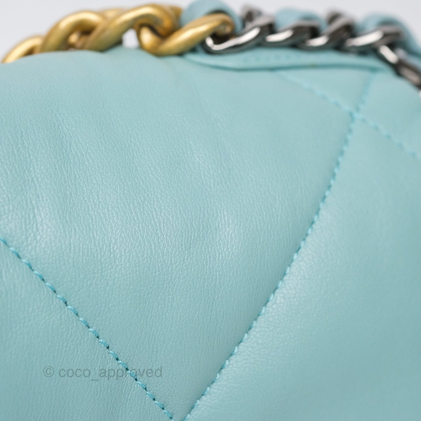 Chanel 19 Small Tiffany Blue Mixed Hardware