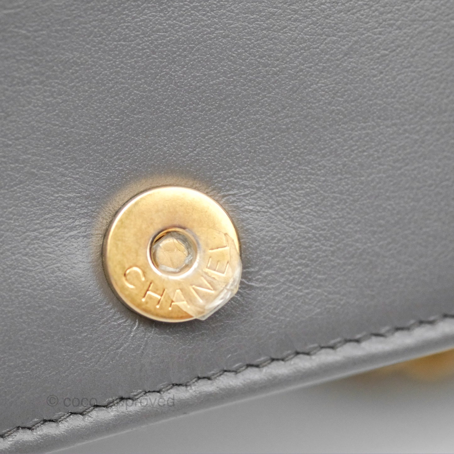 Chanel Quilted Boy Wallet on Chain WOC Grey Caviar Aged Gold Hardware