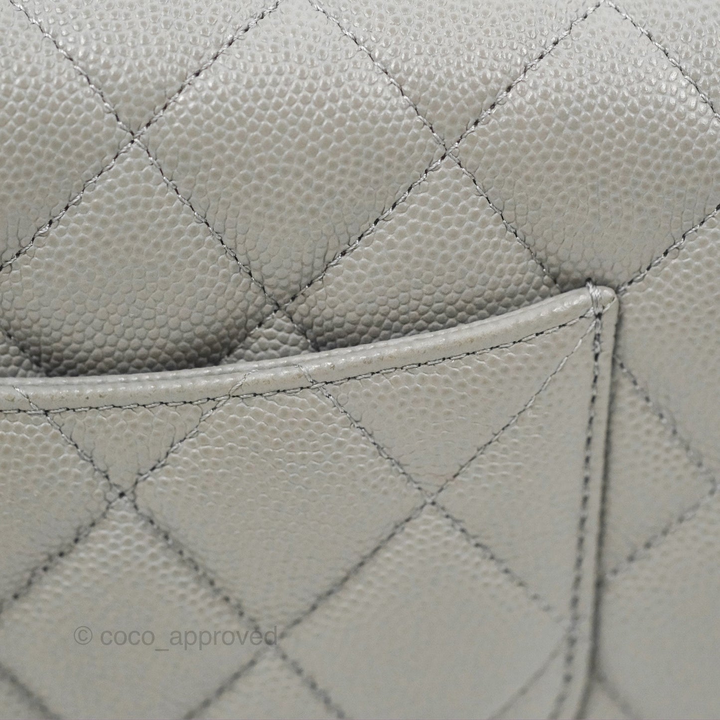 Chanel Quilted Classic Wallet On Chain WOC Grey Caviar Gold Hardware