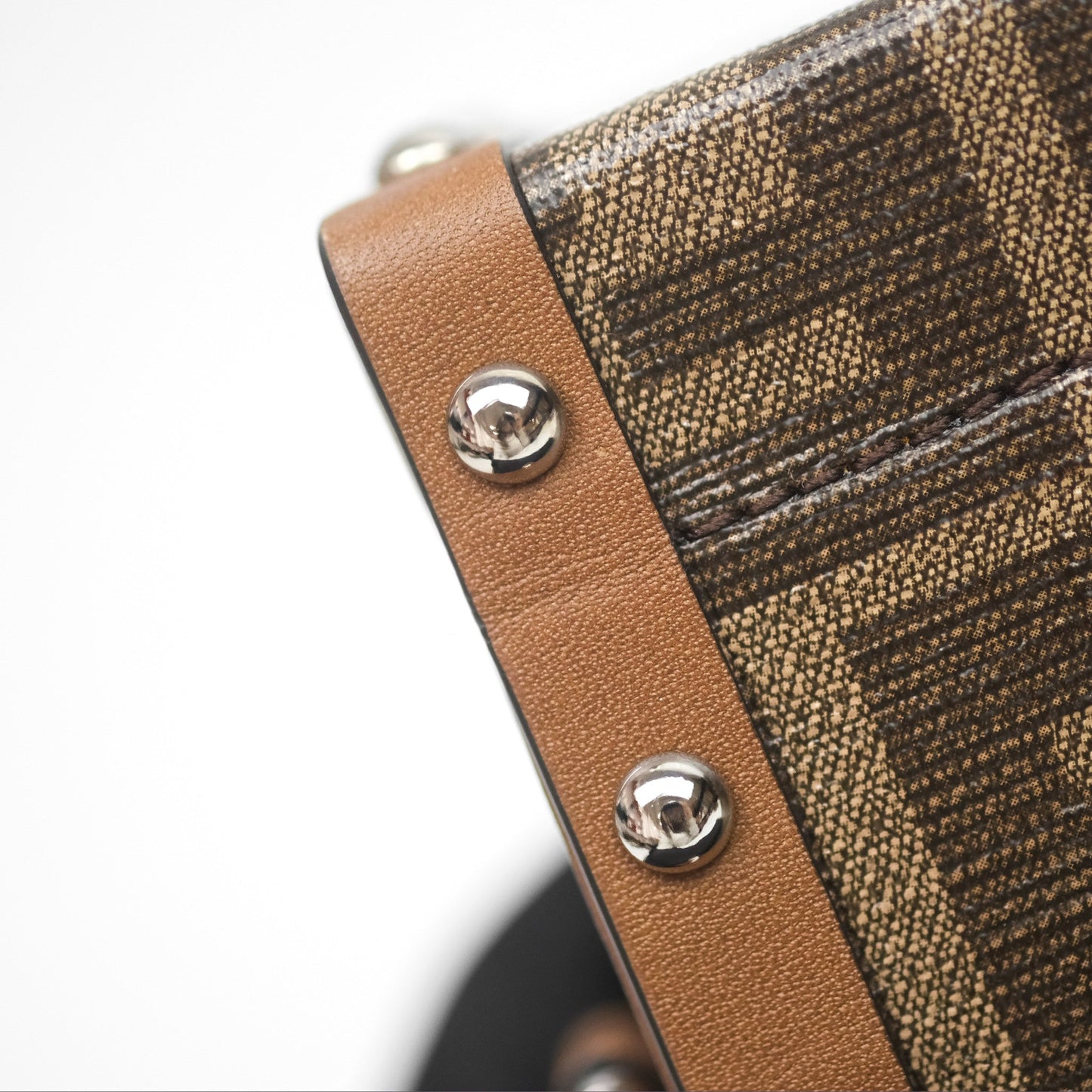 Fendi Mini Baguette Trunk Brown Zucca Canvas