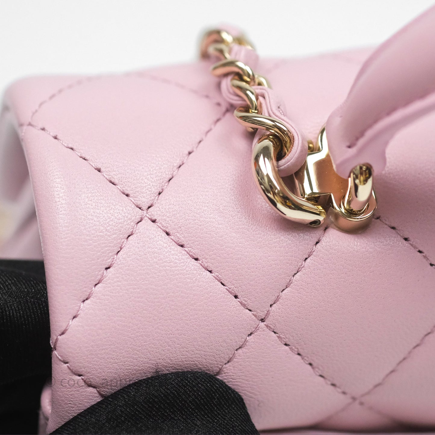 Chanel Top Handle Mini Rectangular Flap Pink Lambskin Gold Hardware