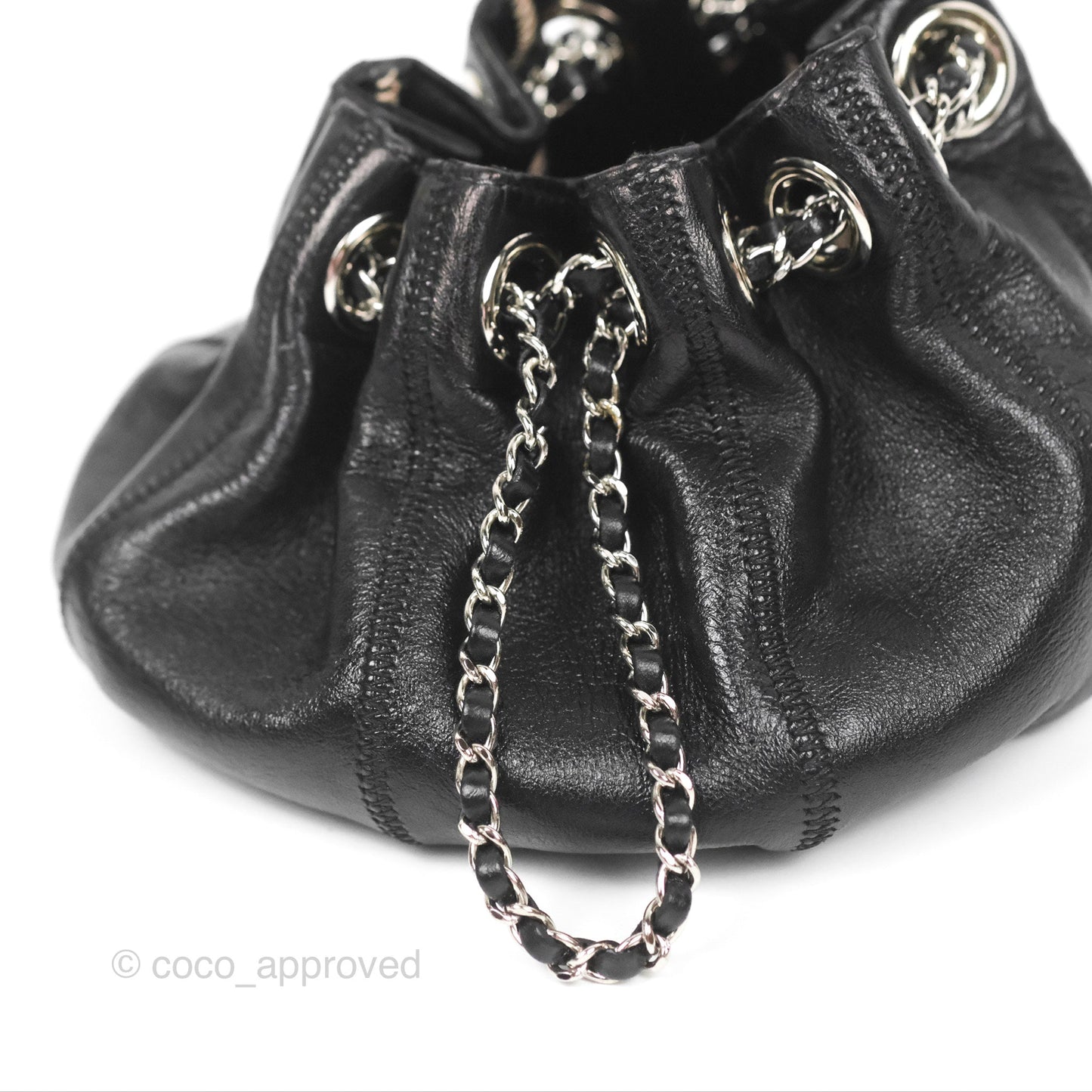 Chanel Mini Reversible Mini Sac Cordon Black/Peach Lambskin/Satin