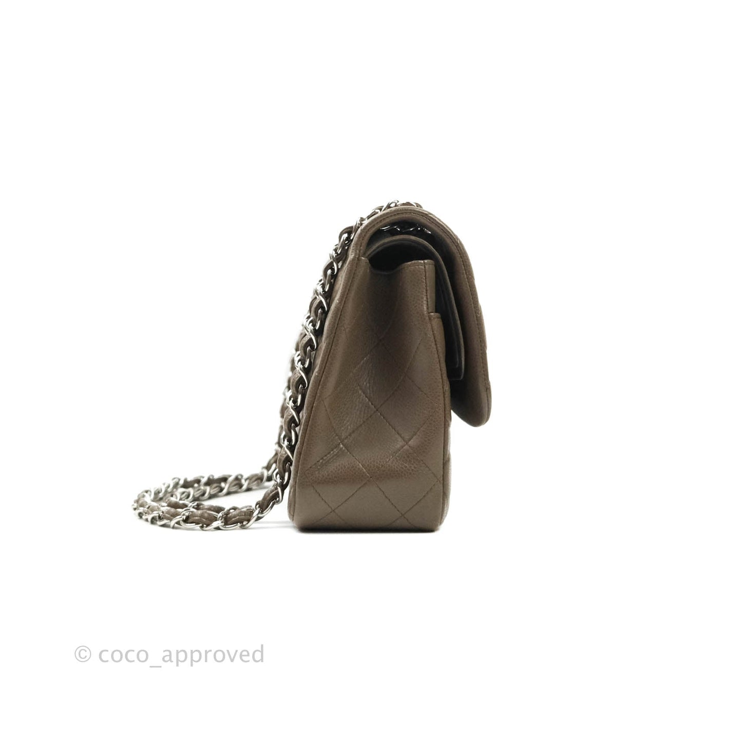 Chanel Jumbo Double Flap Taupe Caviar Silver Hardware⁣⁣