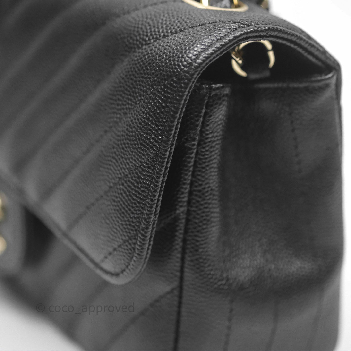 Chanel Mini Rectangular Chevron Black Caviar Gold Hardware