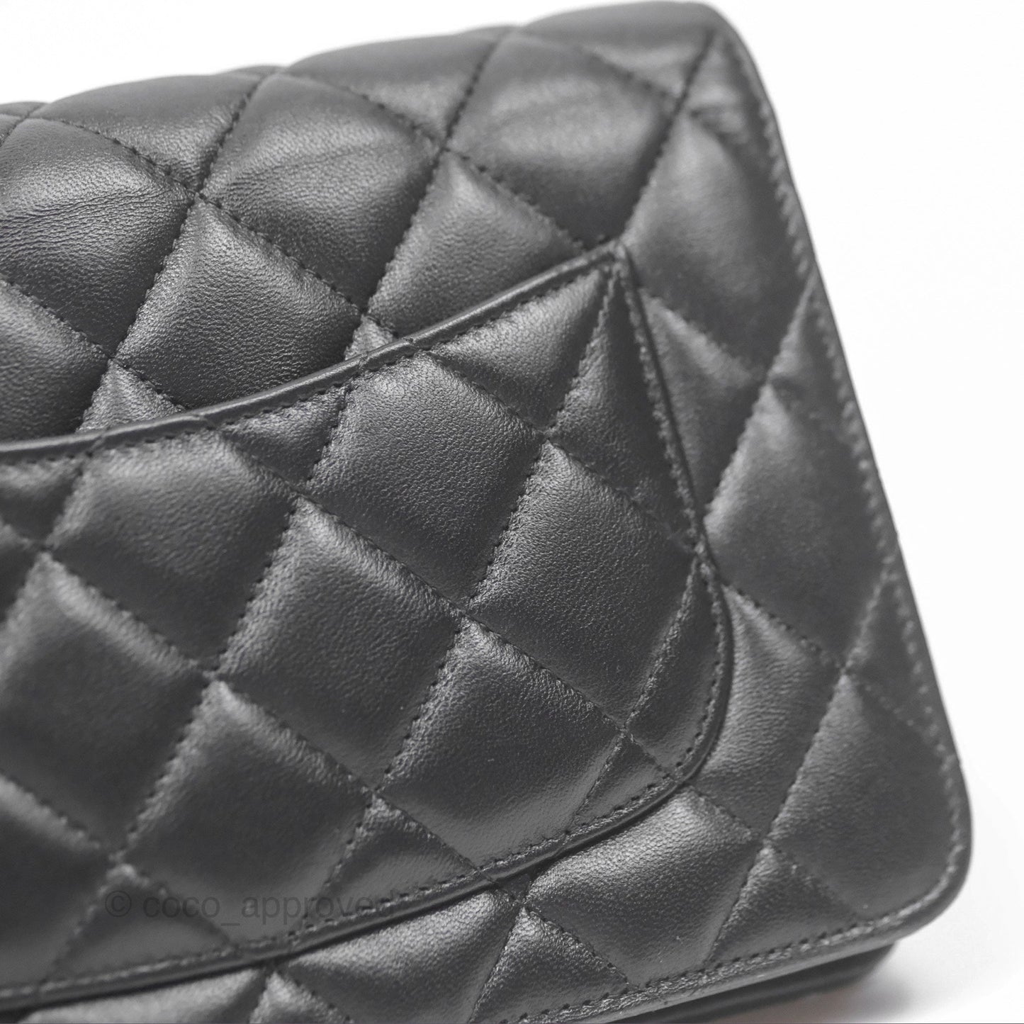Chanel Quilted Classic Wallet on Chain WOC Black Lambskin Gold Hardware