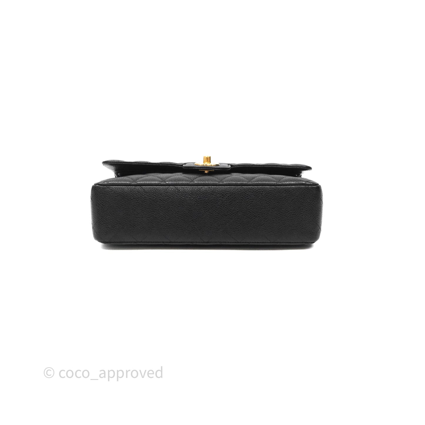 Chanel Classic M/L Medium Flap Quilted Black Caviar Gold Hardware