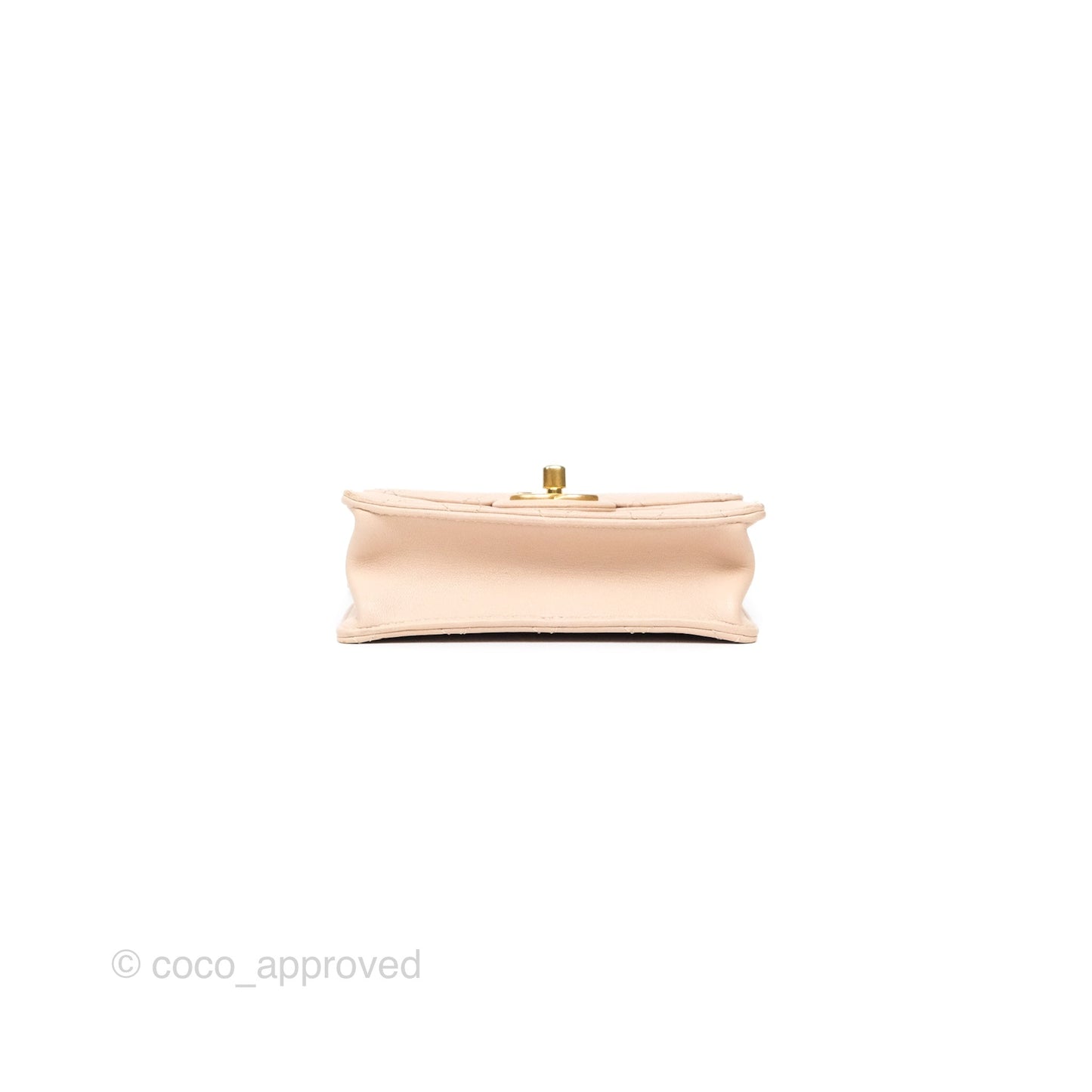 Chanel Quilted Chic Pearls Flap Beige Pink Goatskin Aged Gold Hardware