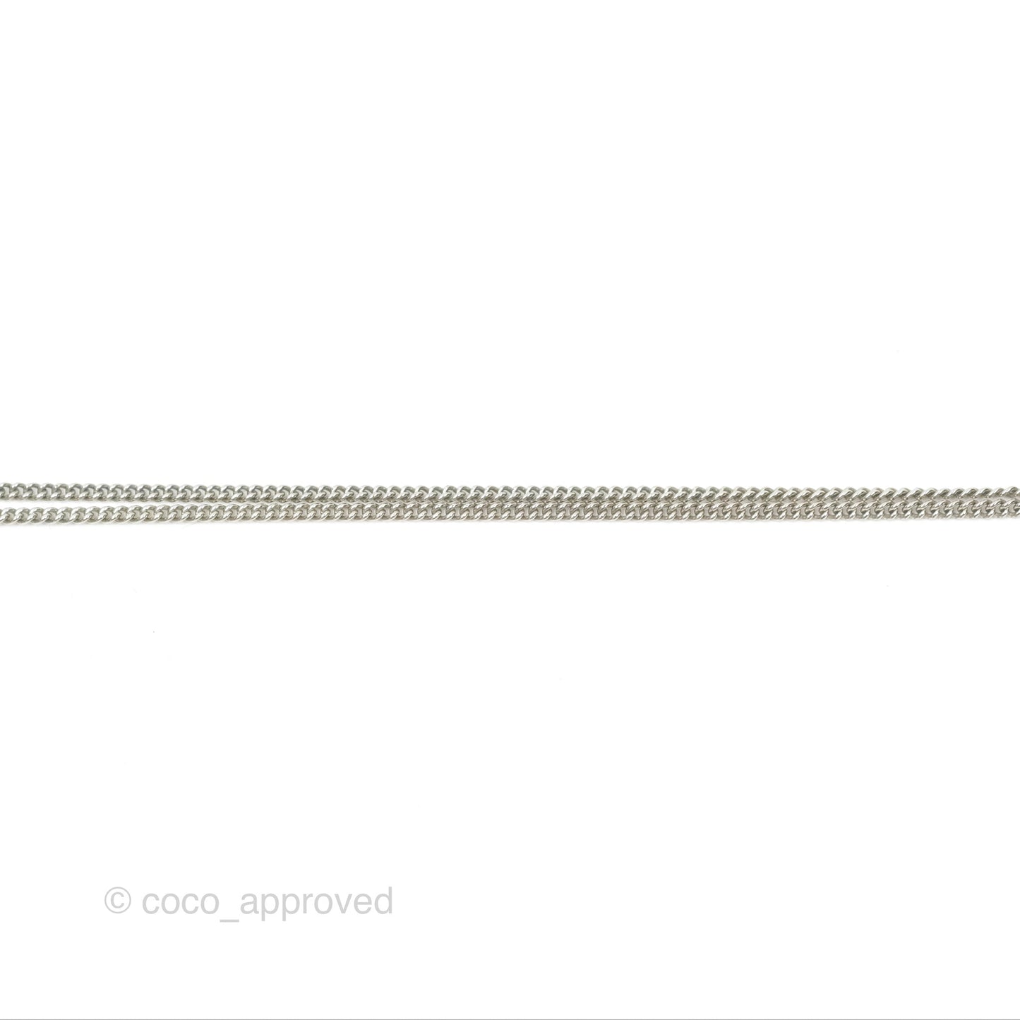 Chanel CC Pearl Necklace Silver Tone 12V