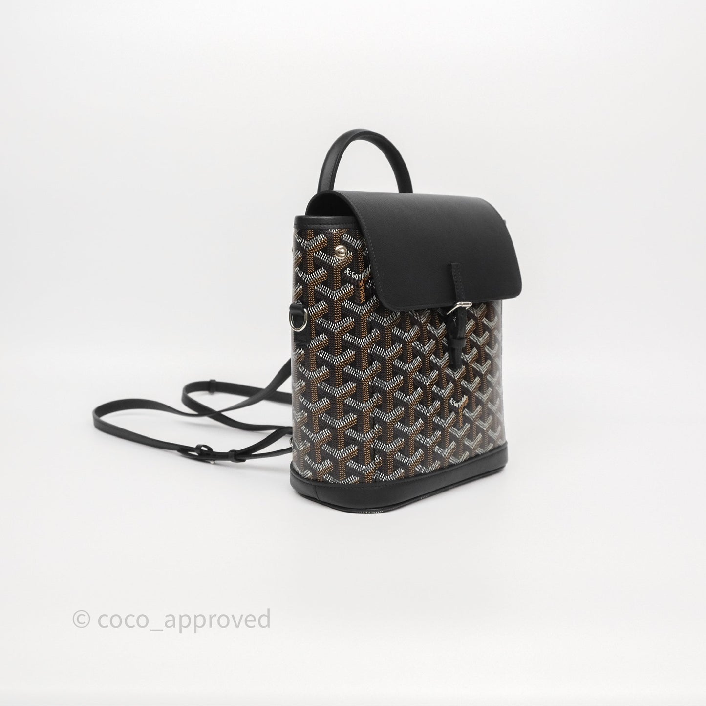 Goyard Mini Alpin Backpack Black Goyardine Calfskin