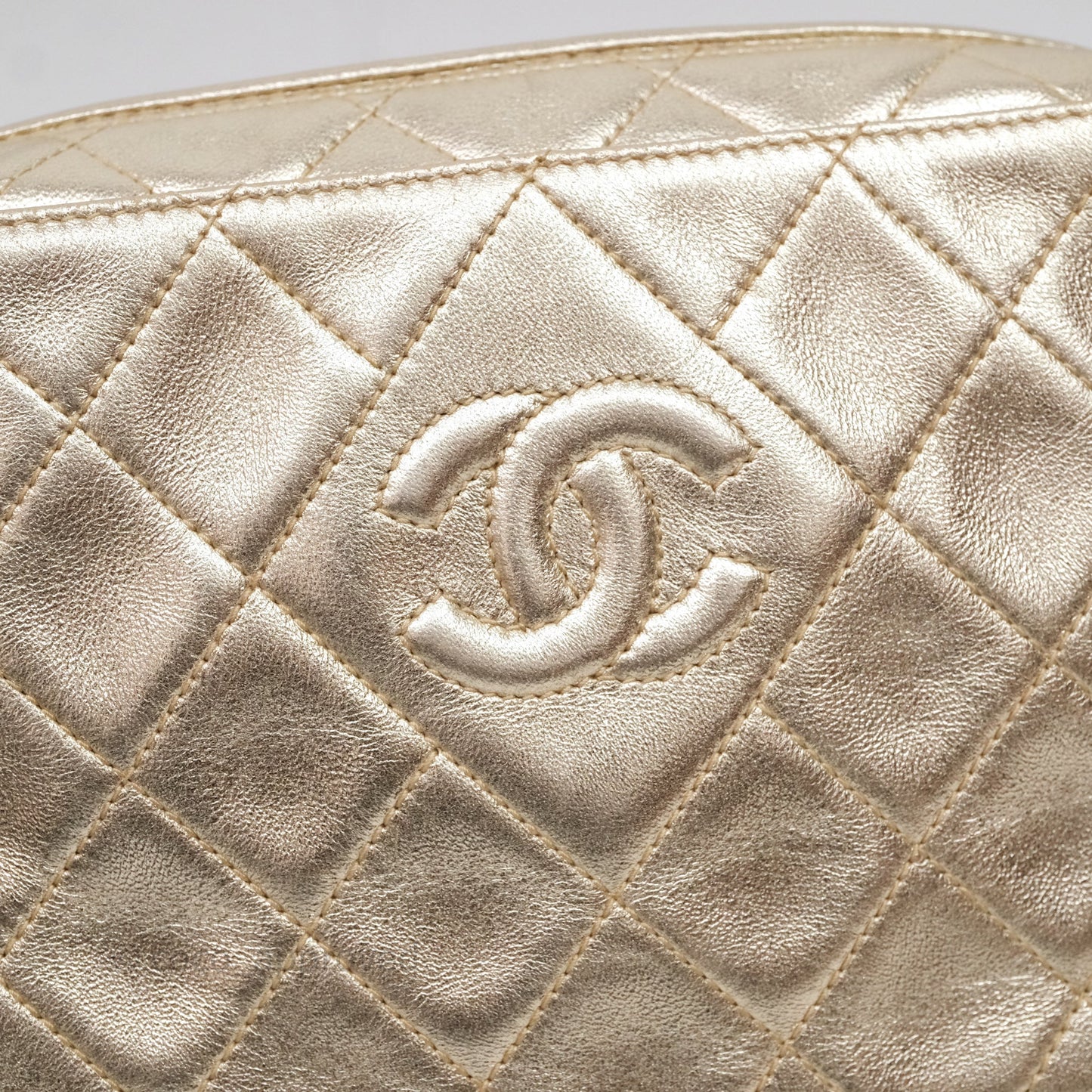 Chanel Vintage Camera Bag Gold Lambskin Gold Hardware