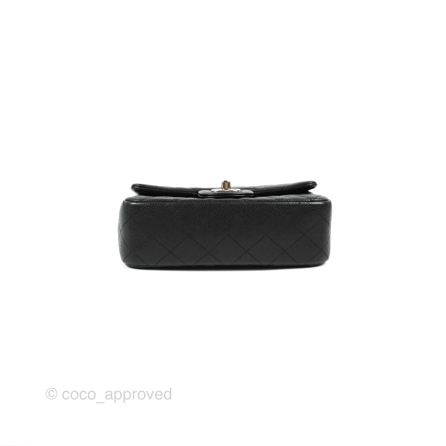 Chanel Quilted Mini Rectangular Flap Black Caviar Silver Hardware