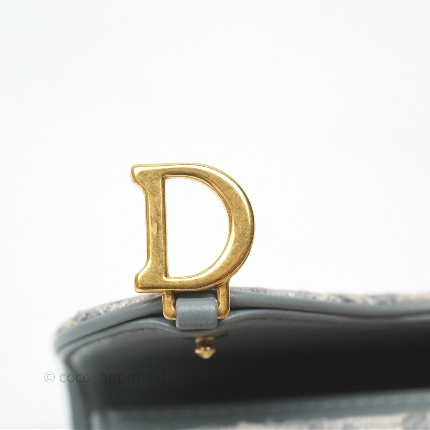 Christian Dior Saddle Bloom Card Holder Gray Dior Oblique Jacquard
